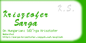 krisztofer sarga business card